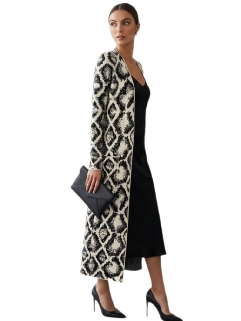 Sincerely Jules Cardigan Open Front Longline Duster Black Size XS - Picture 1 of 9